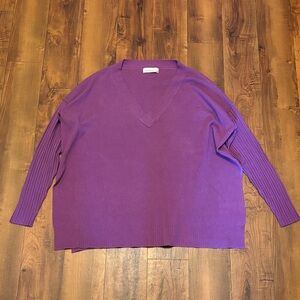 Zenana Outfitters Purple V-Neck Sweater